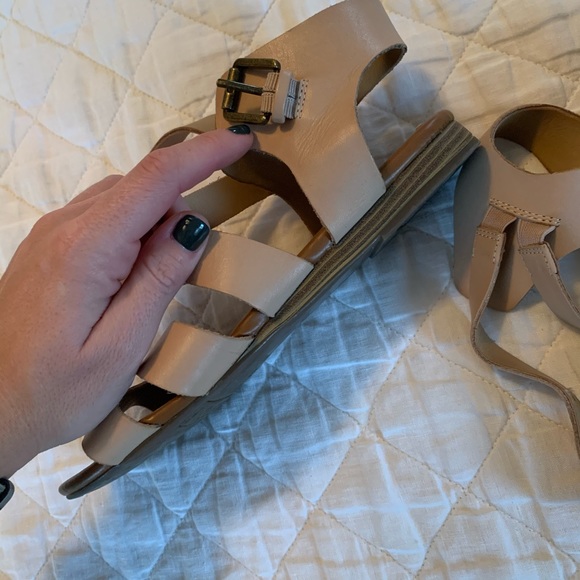Franco Sarto Nude Strappy Sandals - Picture 4 of 5